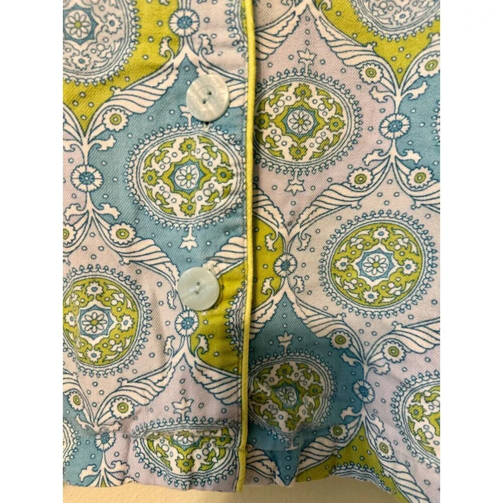 Victoria Secret Pajama Set Size Small Paisley Print Lime Green/Blue - Picture 6 of 16